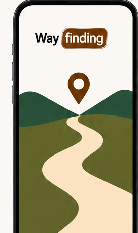 Wayfinding app on a mobile phone