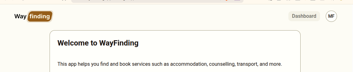 View of Dashboard button