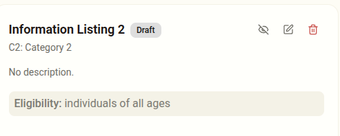 Draft Information Listing